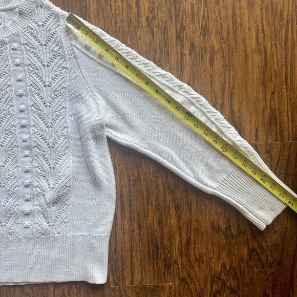 Womens Crew Neck Cable Knit Sweater A New Day Ivory Size XXL - Picture 9 of 11